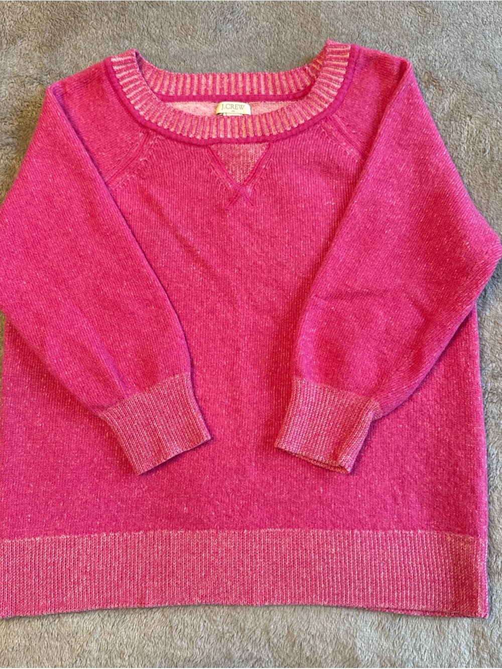 J. Crew Hot Pink Crewneck Sweater